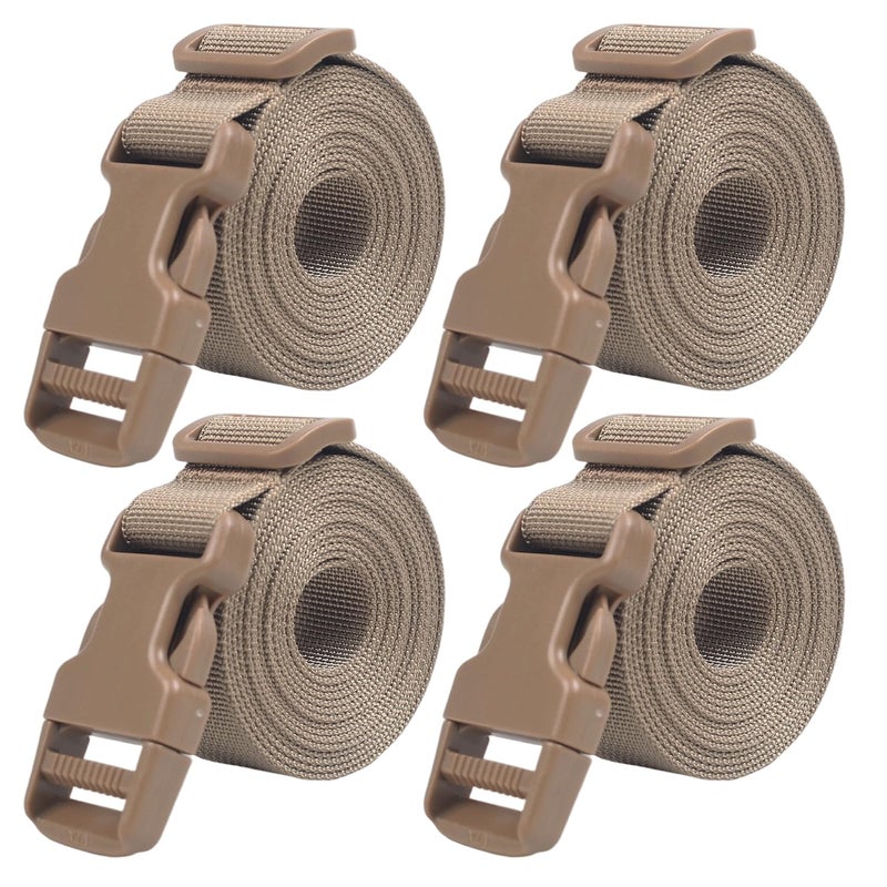 XTACER 1 Inch Molle Backpack Accessory Strap Luggage Straps Cover Strap Sleeping Bag Strap with Buckle (TAN, 40) - Image 1